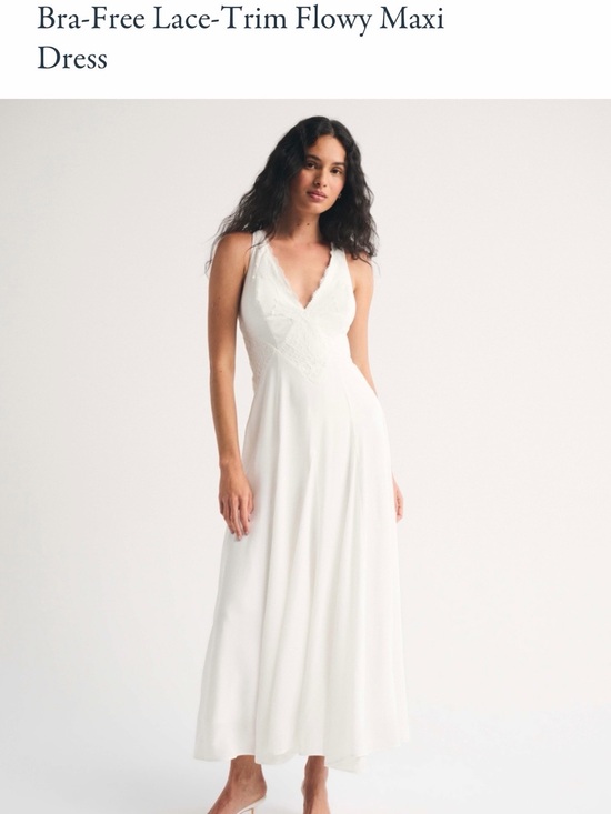 Abercrombie & Fitch Dresses & Skirts - Abercrombie & Fitch Bra-Free White Lace-Trim Maxi Dress